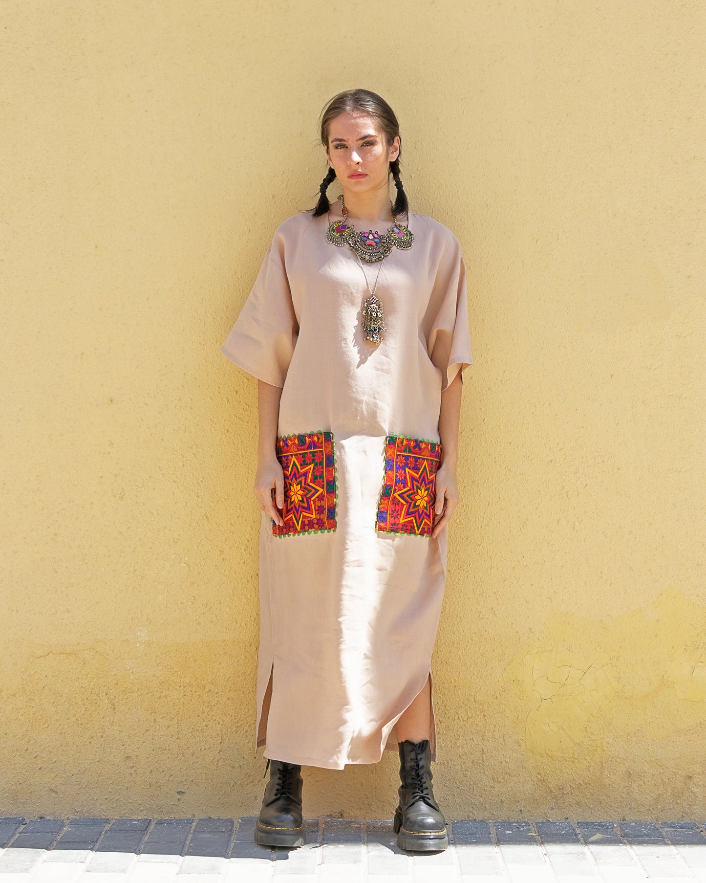 Ishq Pechaan | Embroidered Linen Shift Dress