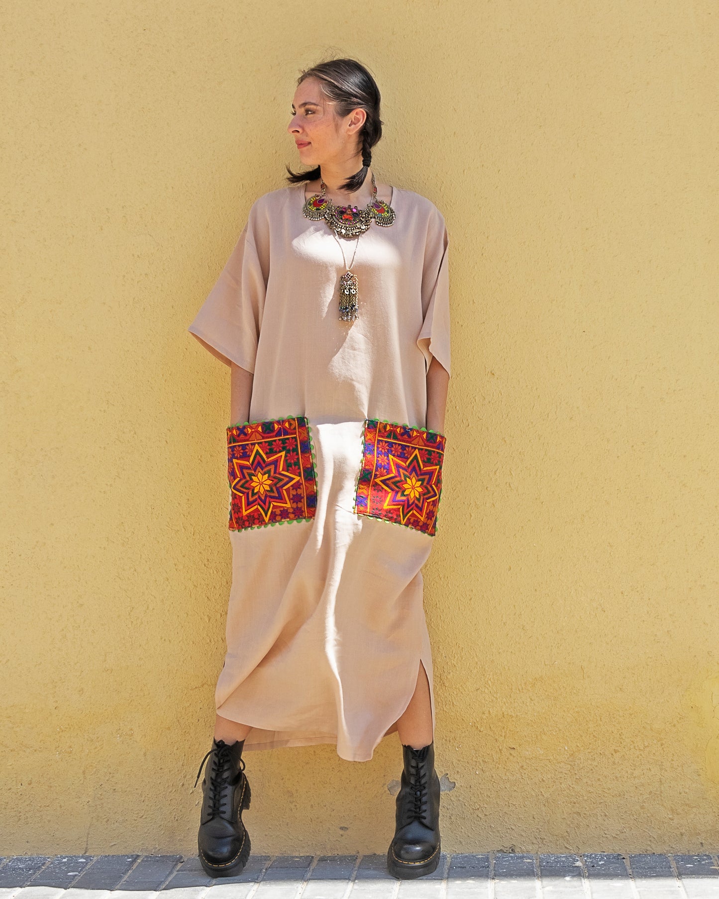 Ishq Pechaan | Embroidered Linen Shift Dress