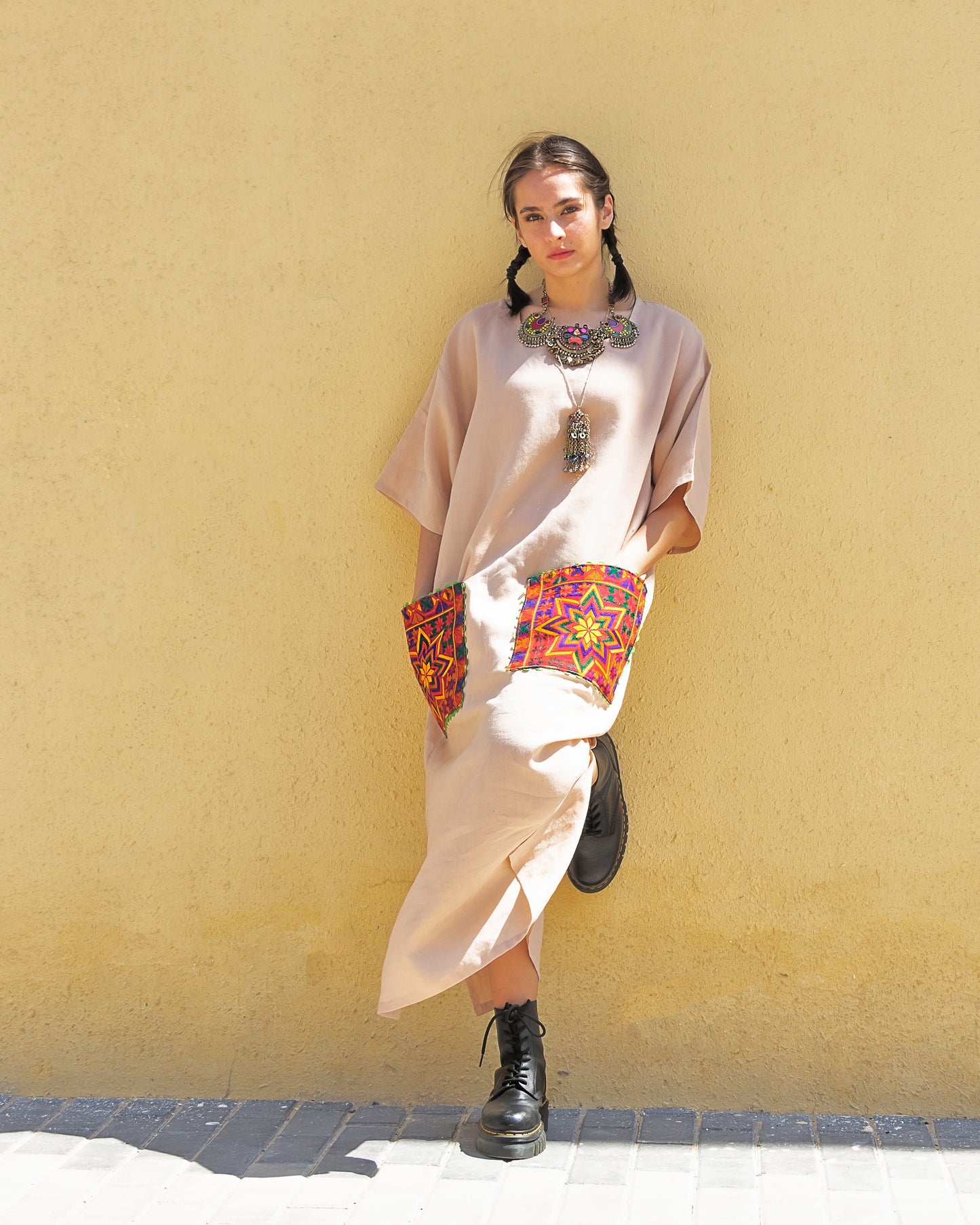 Ishq Pechaan | Embroidered Linen Shift Dress