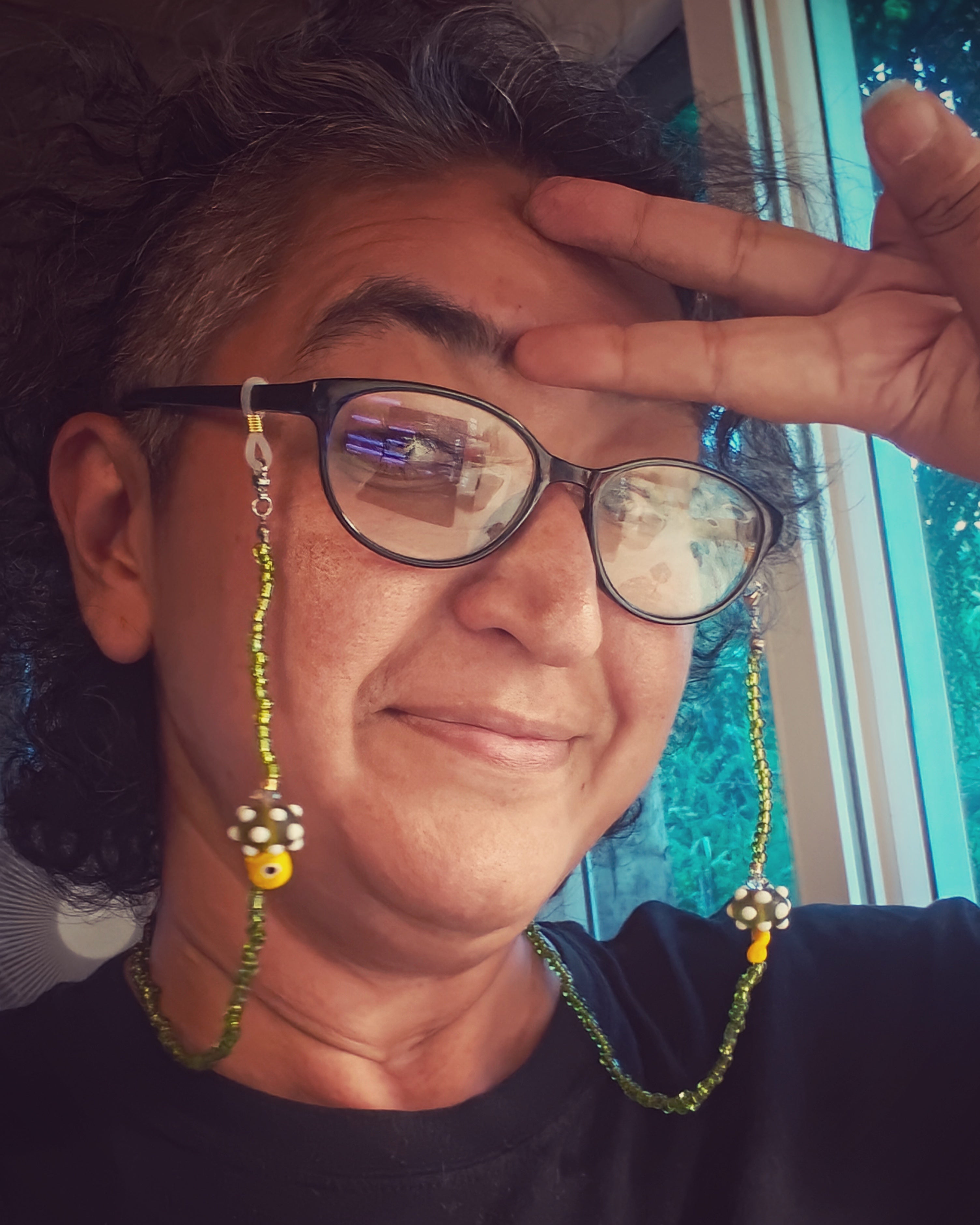 Glass Seed & Lampwork Eyewear Chain