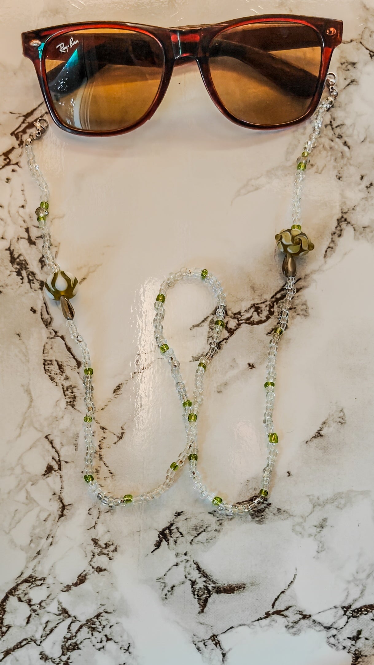 Glass Seed & Lampwork Eyewear Chain