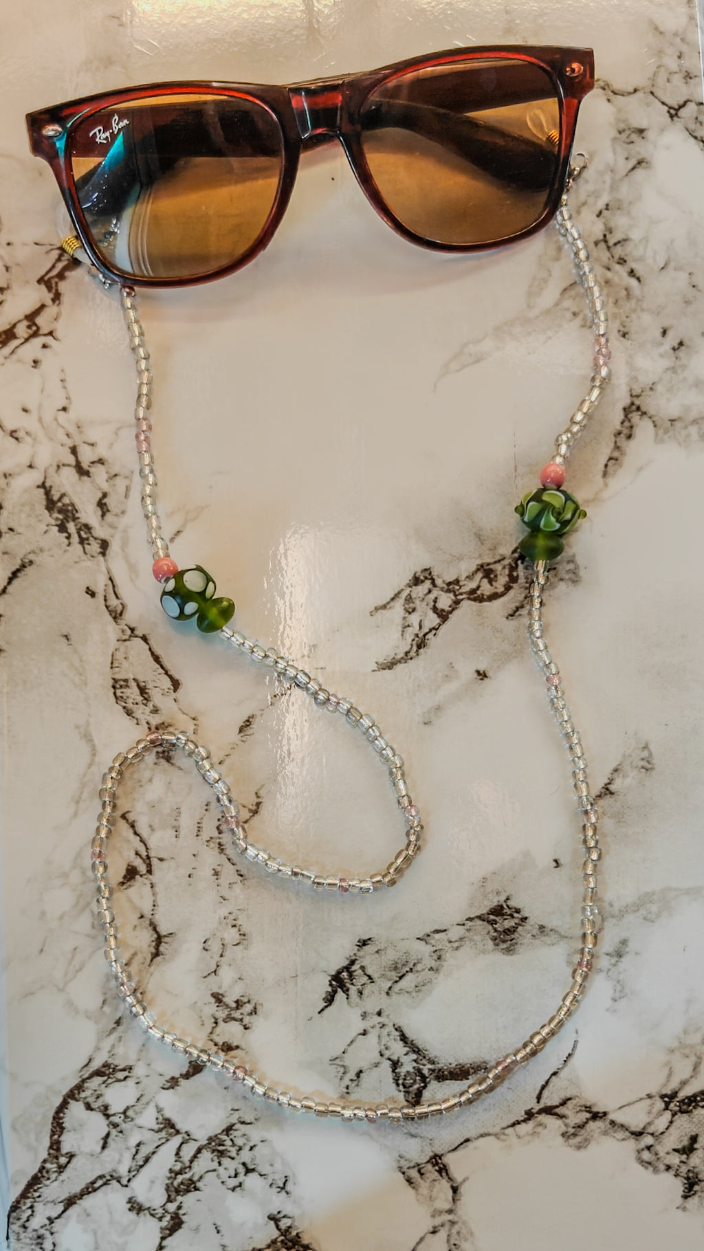 Glass Seed & Lampwork Eyewear Chain