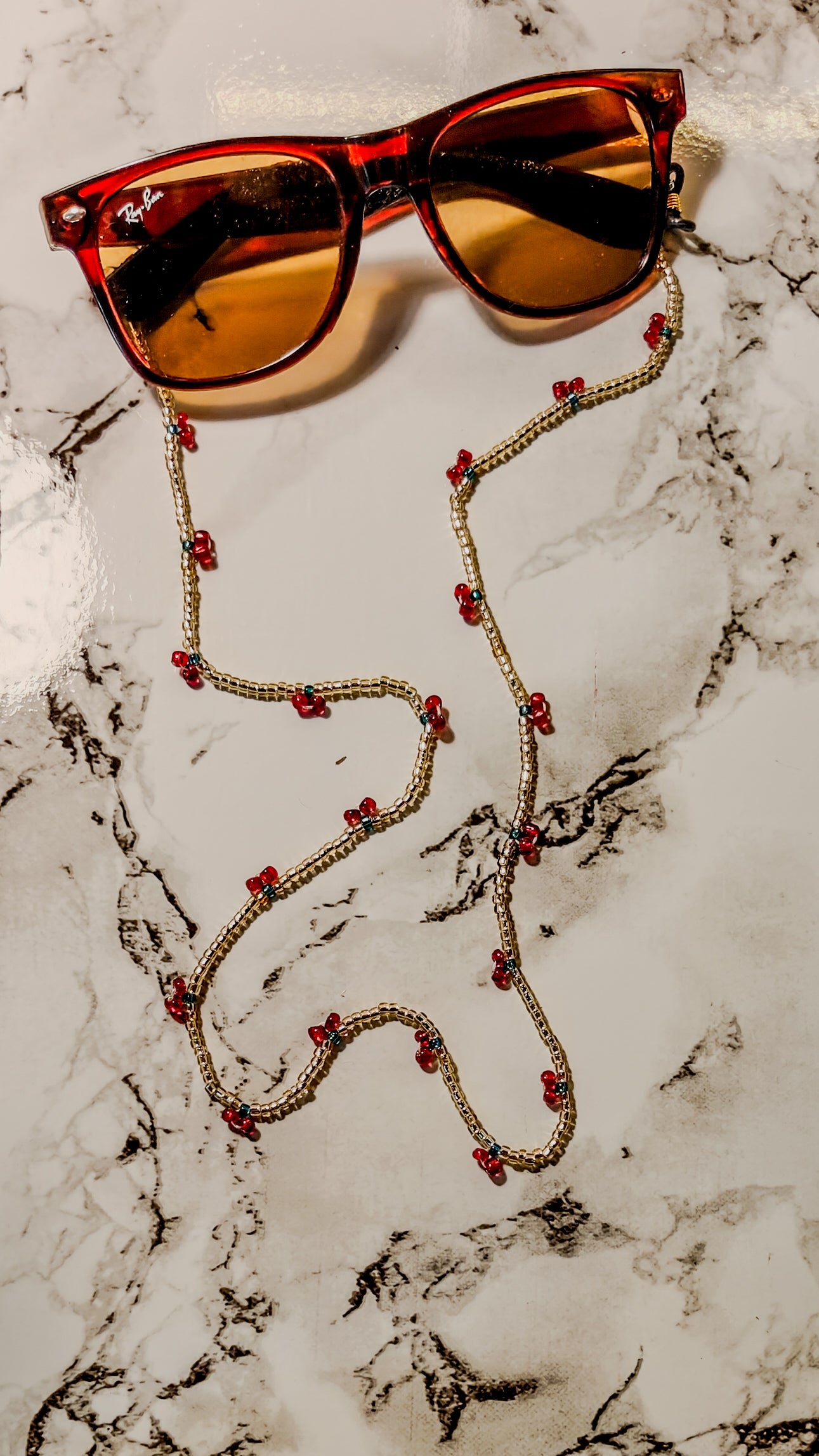 Fruit & Flower Beadwork Eyeglass Chain