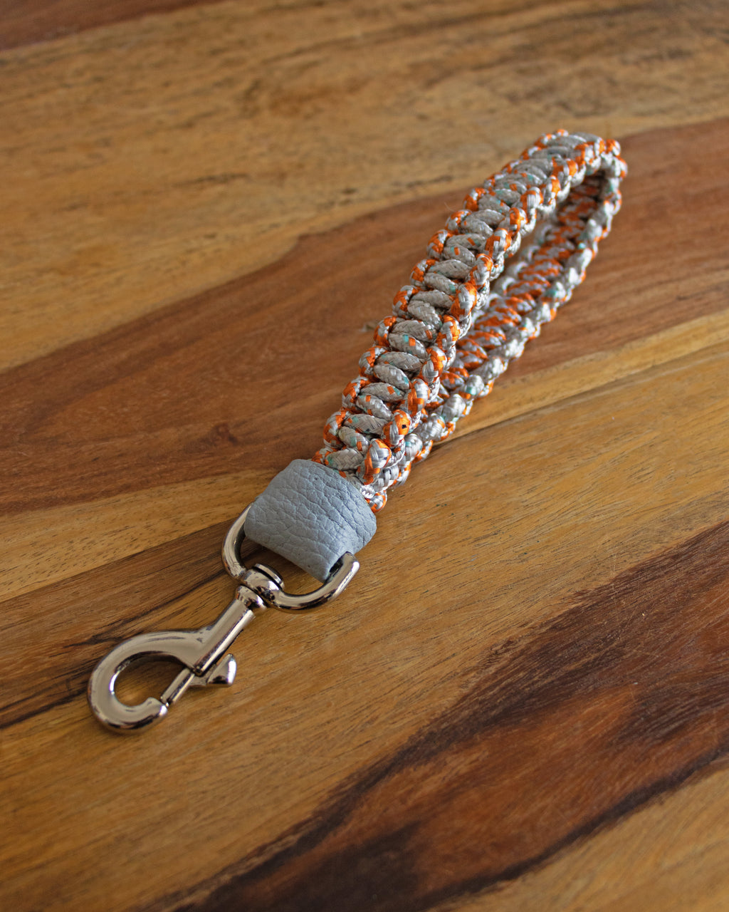 Macrame Short Leash | Amber & Silver