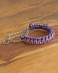 Macrame Martingale Collar | Pink & Blue