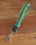 Macrame Short Leash | Emerald & Gold