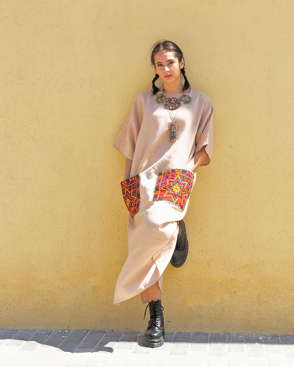 Ishq Pechaan | Embroidered Linen Shift Dress